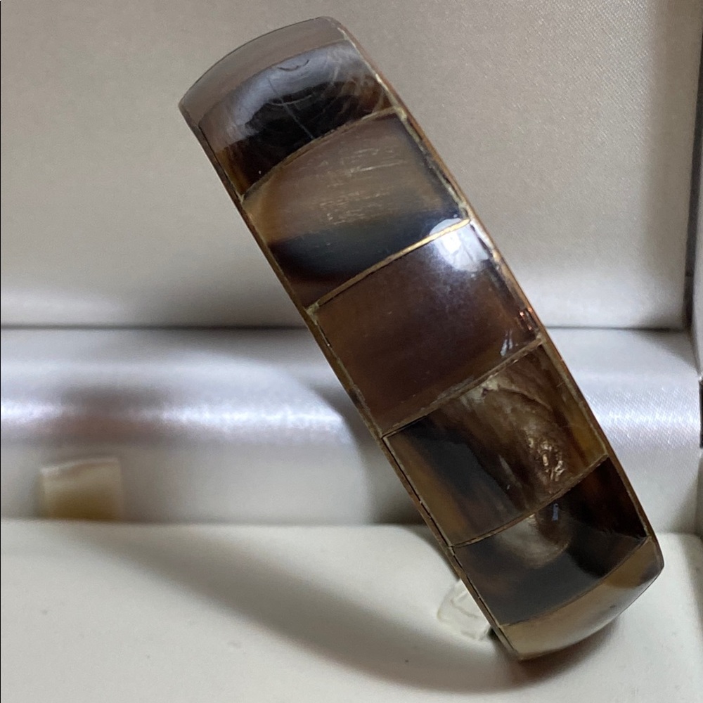 Vintage Horn or Shell  Inlayed  Bracelet